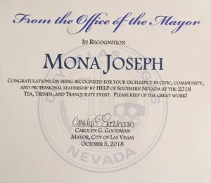 Honored by Mayor Goodman